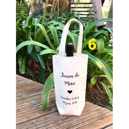 Sac à bouteille "Témoin du ou de la Mariée" – Image 2