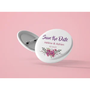 Badge " Save the date fleurs"